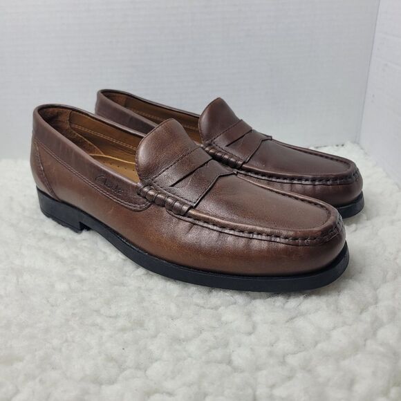 Clarks Other - Clarks Active Air Men's Size 9.5 Penny Loafer Leather Brown Burgundy Shoes